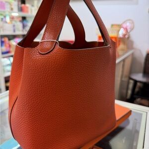 Hermes Vibrant Orange Tote Bag